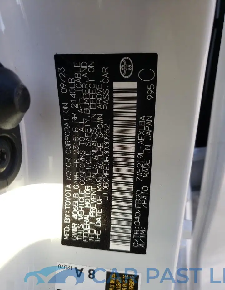 JTDBCMFE0R3030962# 13