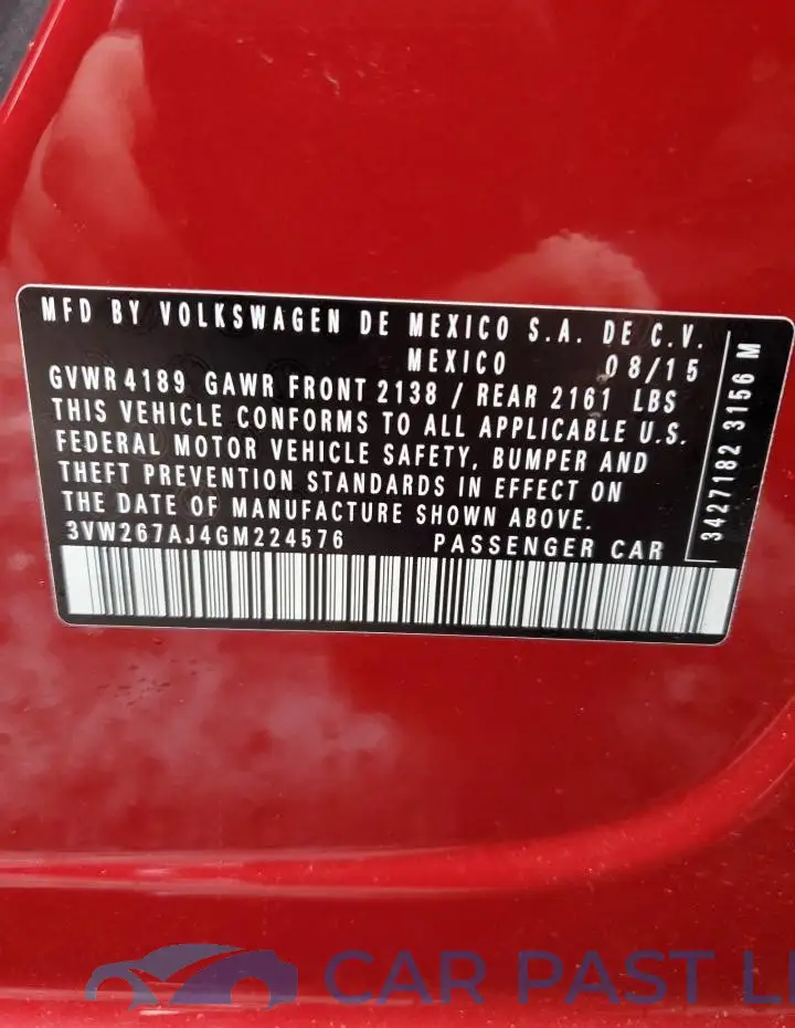 3VW267AJ4GM224576# 13