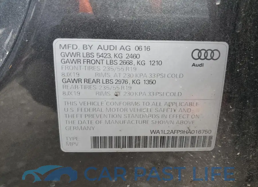 WA1L2AFP9HA016750# 13
