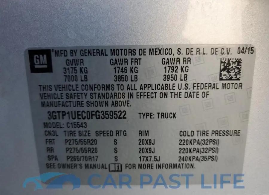3GTP1UEC0FG359522# 12