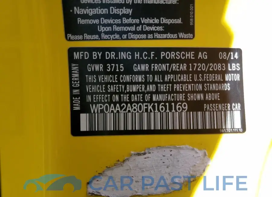 WP0AA2A80FK161169# 12