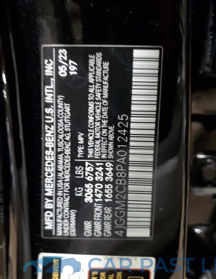 4JGGM2CB8PA012425# 13