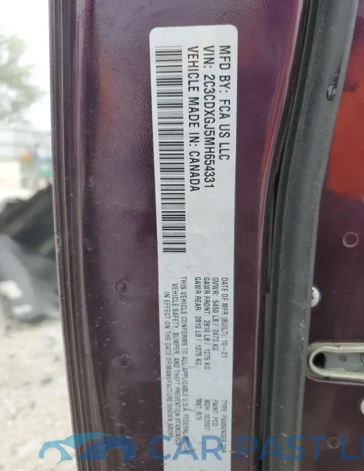 2C3CDXGJ5MH654331# 12