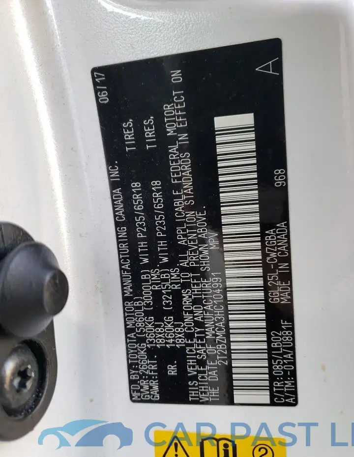 2T2BZMCA3HC104991# 13