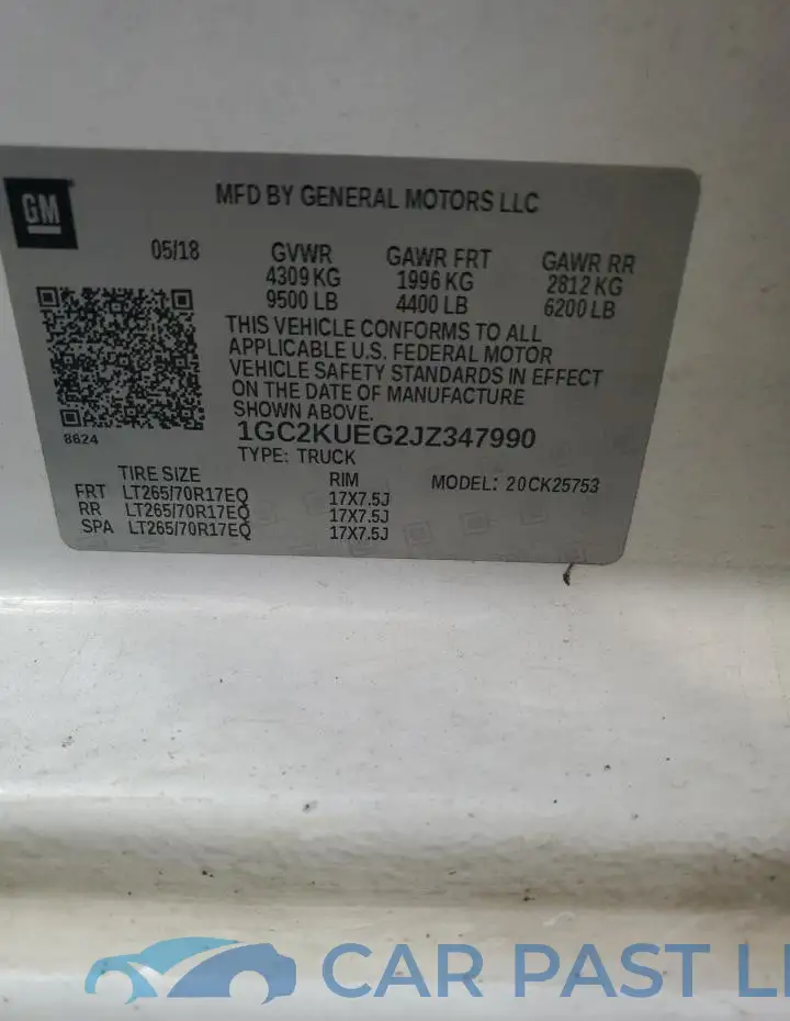 1GC2KUEG2JZ347990# 12