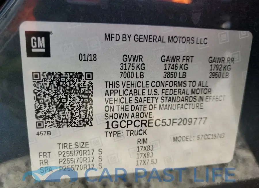 1GCPCREC5JF209777# 12