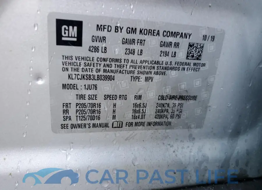 KL7CJKSB3LB039904# 12