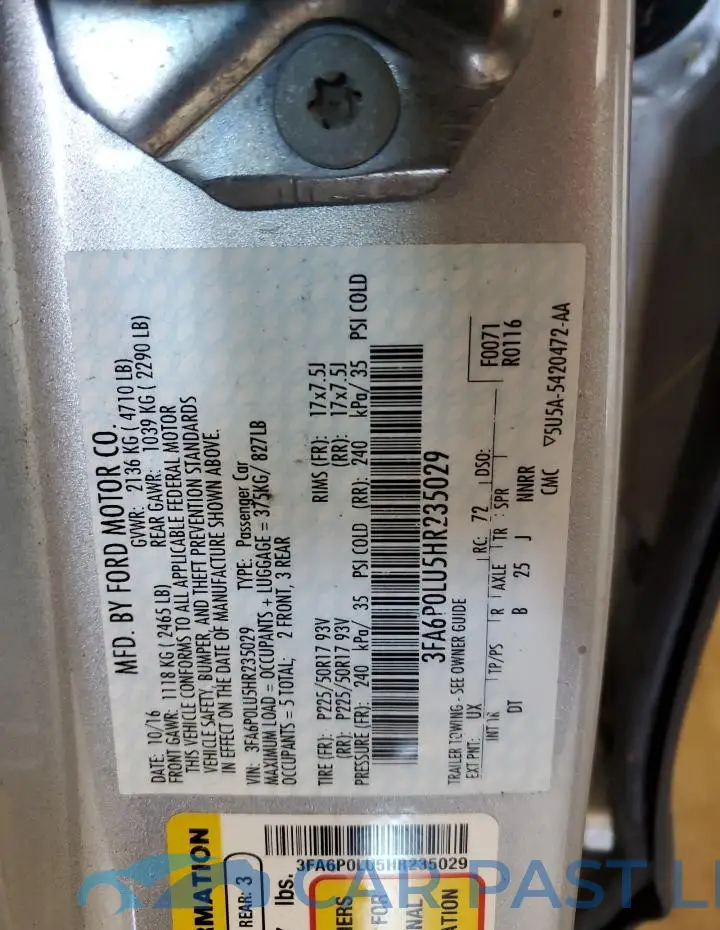 3FA6P0LU5HR235029# 12
