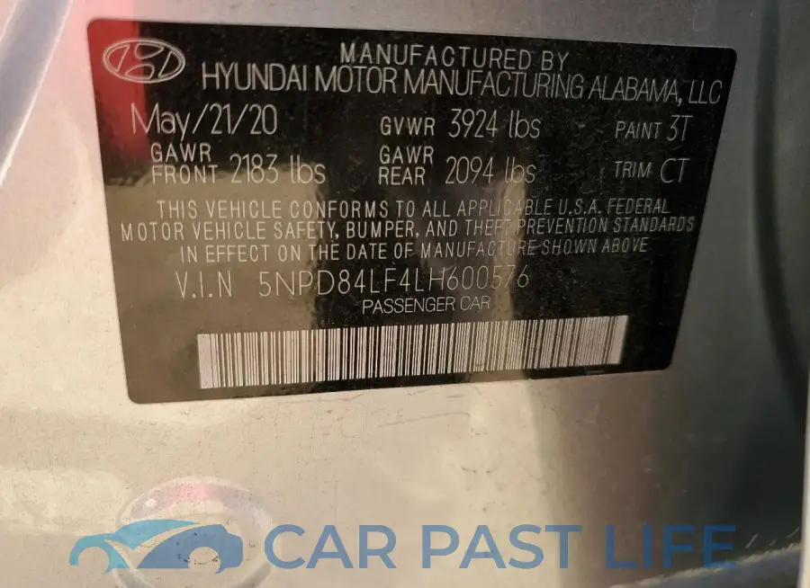 5NPD84LF4LH600576# 12