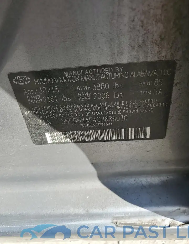 5NPDH4AE4GH688030# 12