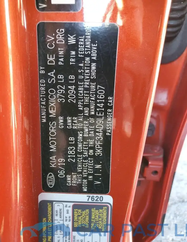 3KPF34AD9LE141607# 12
