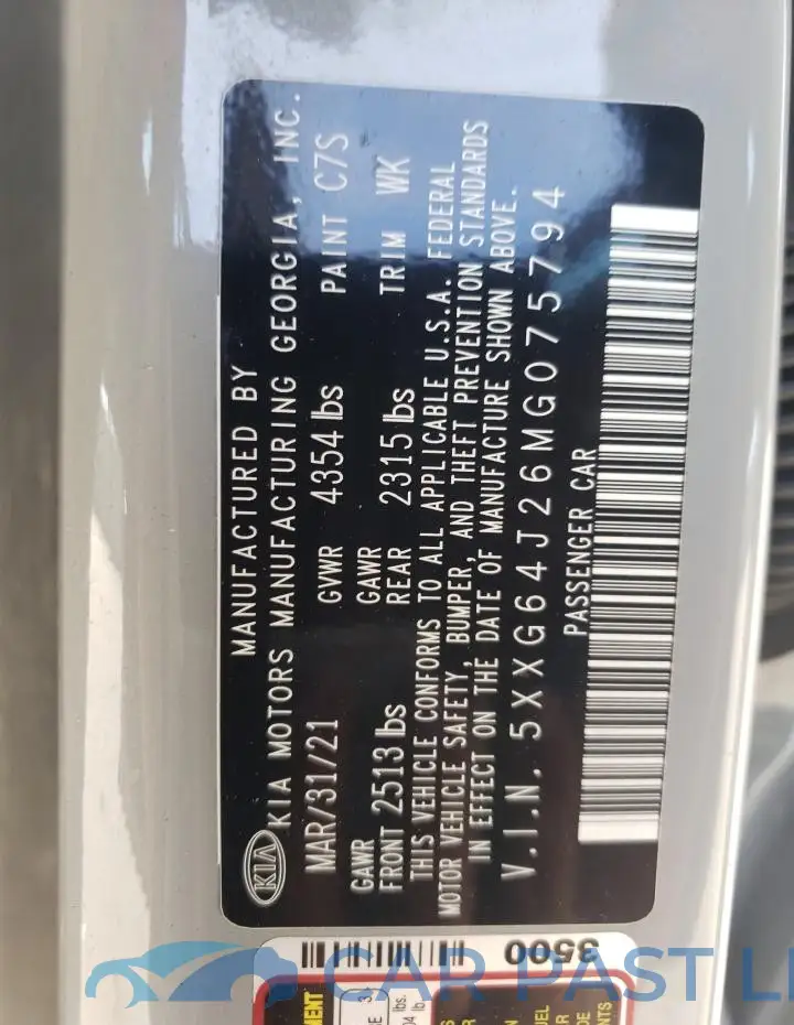5XXG64J26MG075794# 13