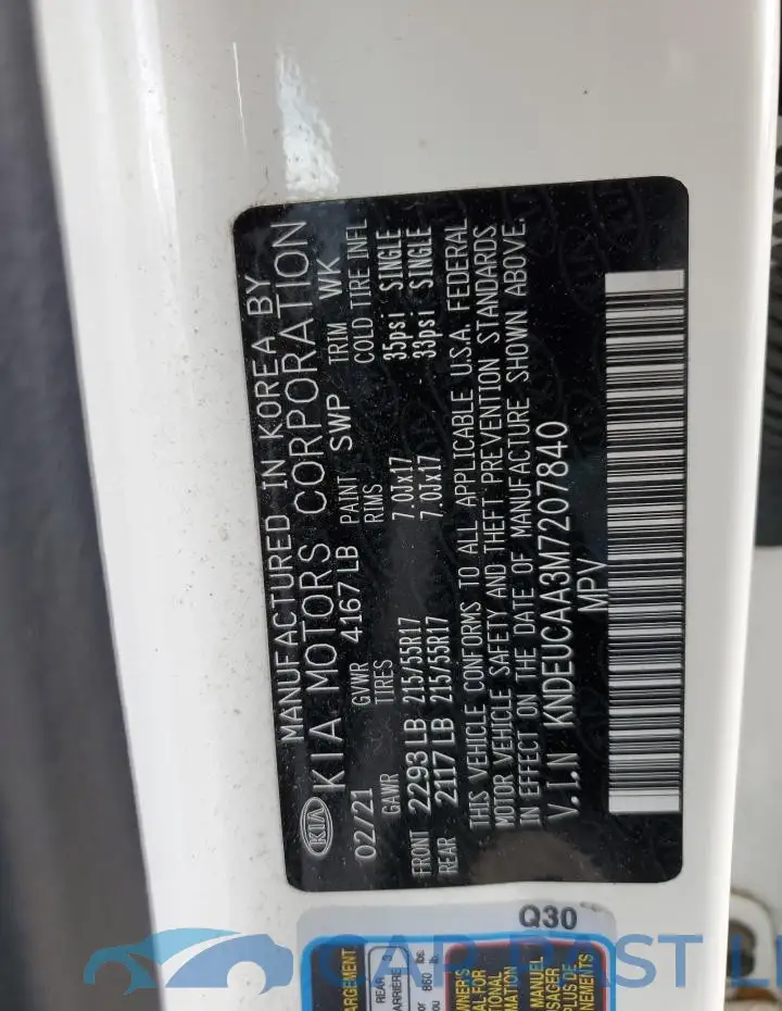 KNDEUCAA3M7207840# 13