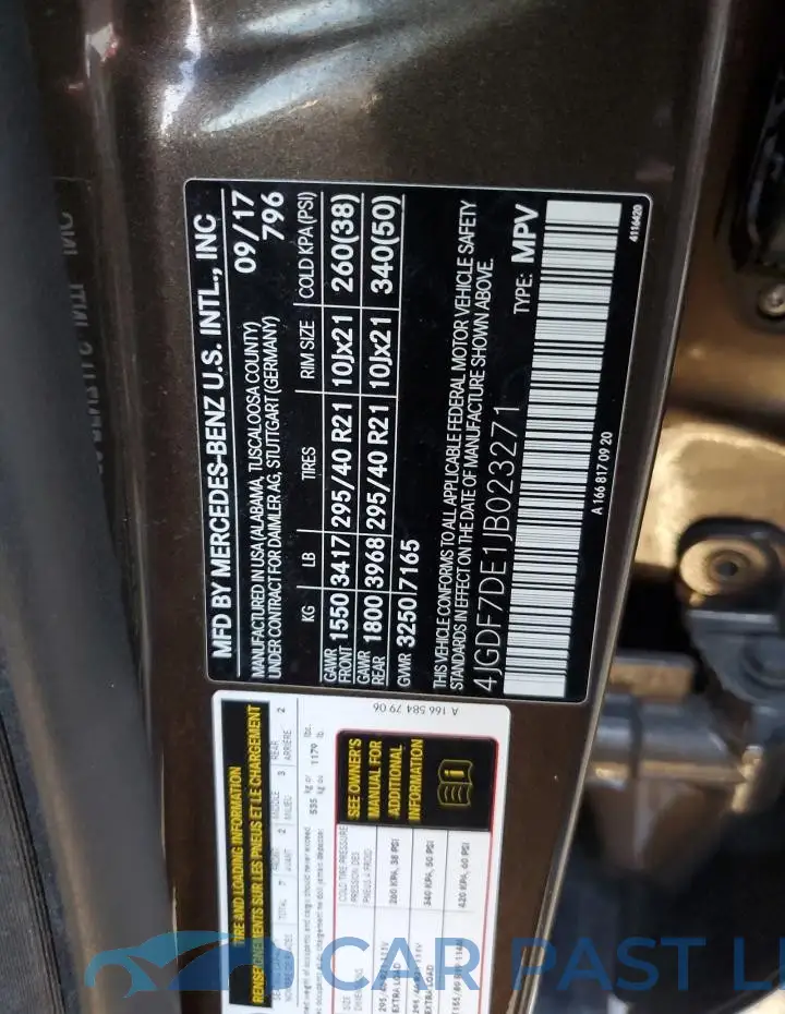 4JGDF7DE1JB023271# 14