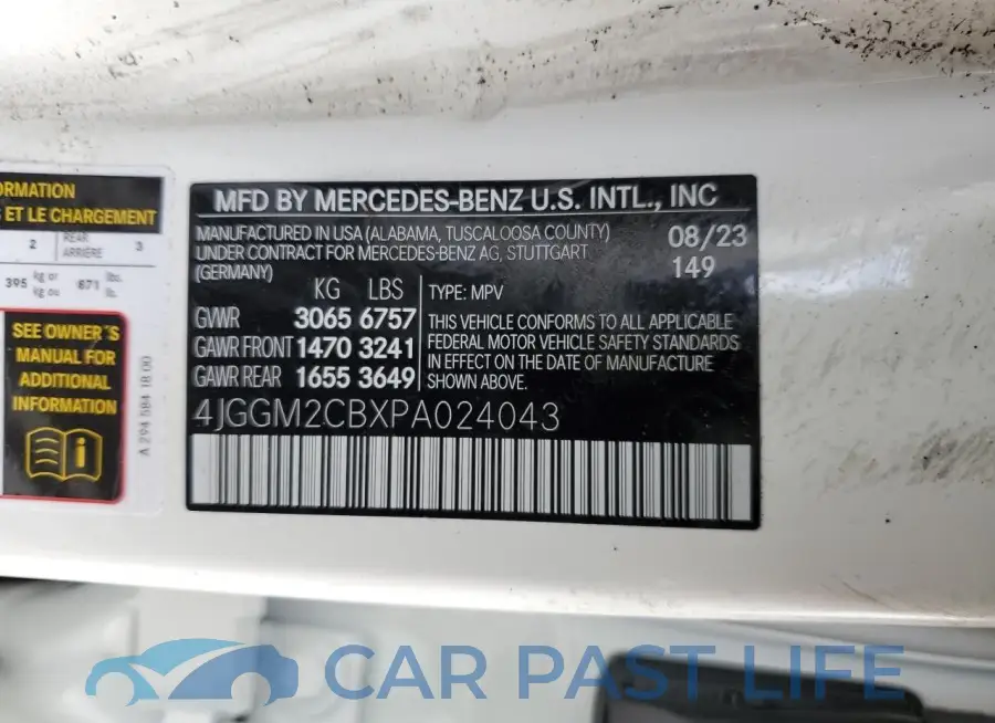 4JGGM2CBXPA024043# 12