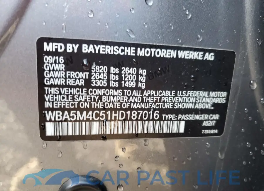 WBA5M4C51HD187016# 13