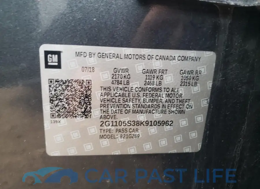 2G1105S38K9105962# 13
