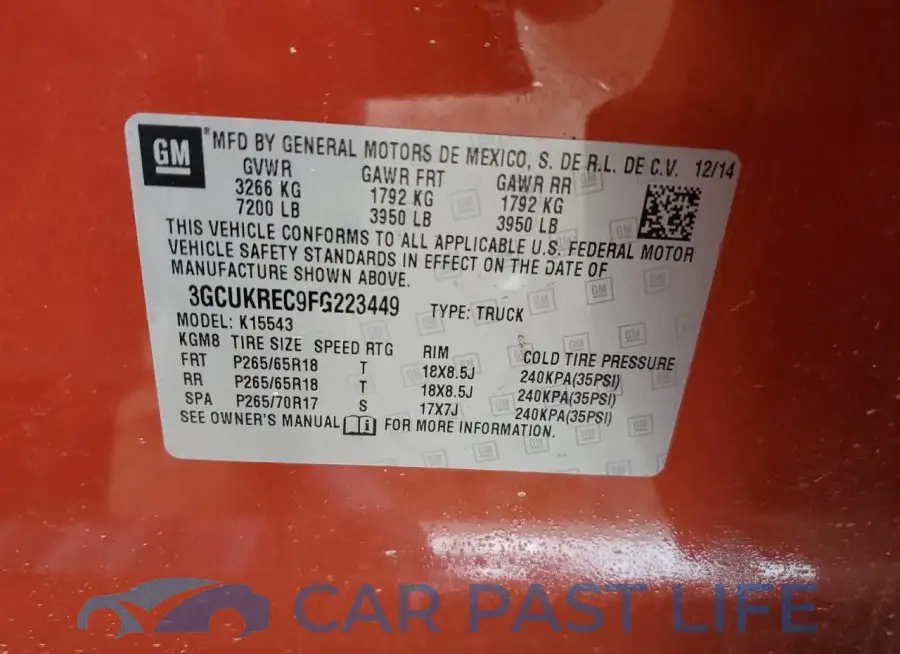 3GCUKREC9FG223449# 13