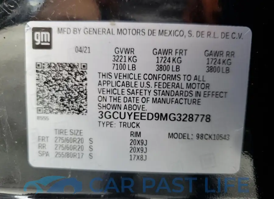 3GCUYEED9MG328778# 13