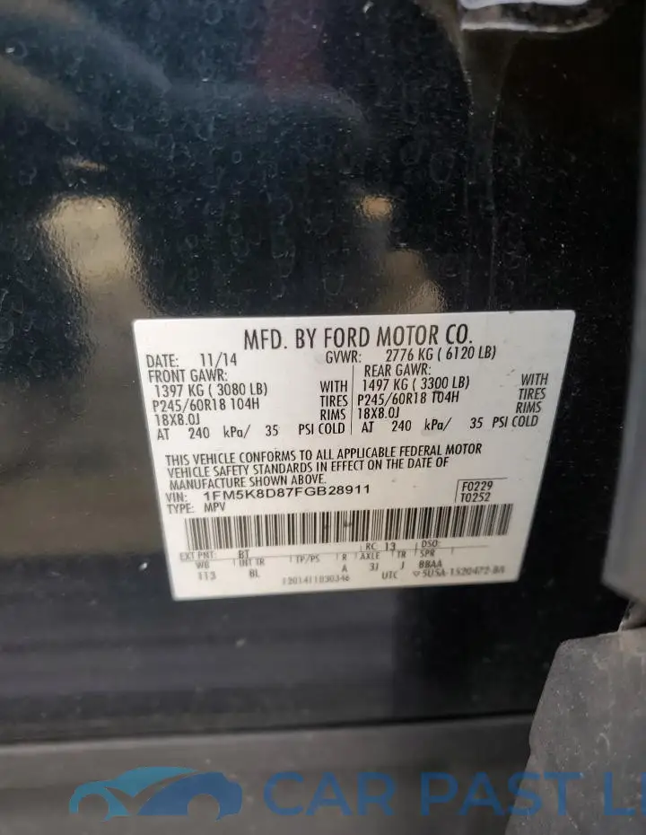 1FM5K8D87FGB28911# 13