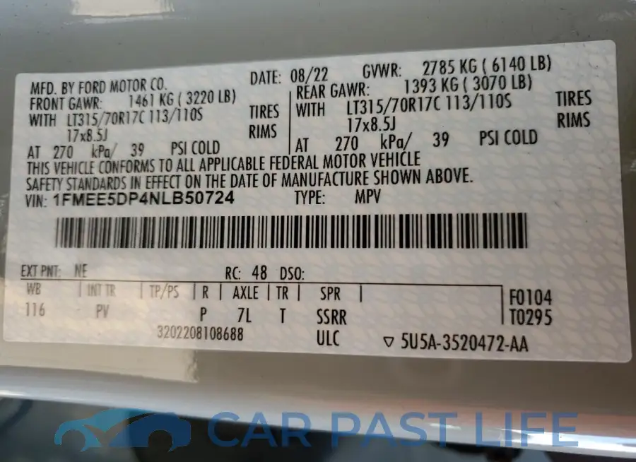 1FMEE5DP4NLB50724# 12
