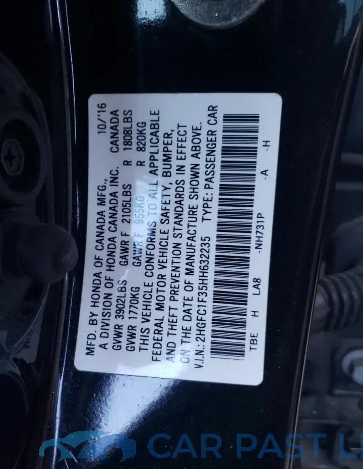2HGFC1F35HH632235# 12