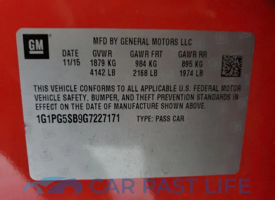 1G1PG5SB9G7227171# 12