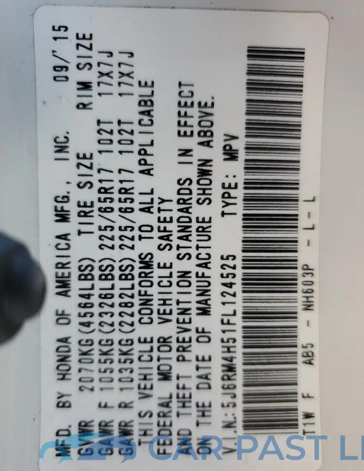 5J6RM4H51FL124525# 13