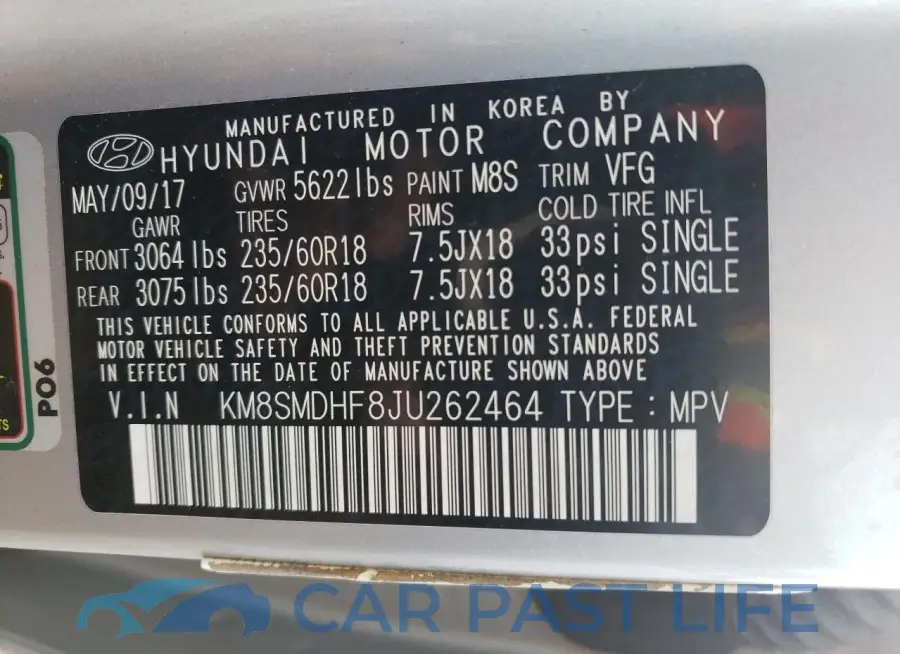 KM8SMDHF8JU262464# 12