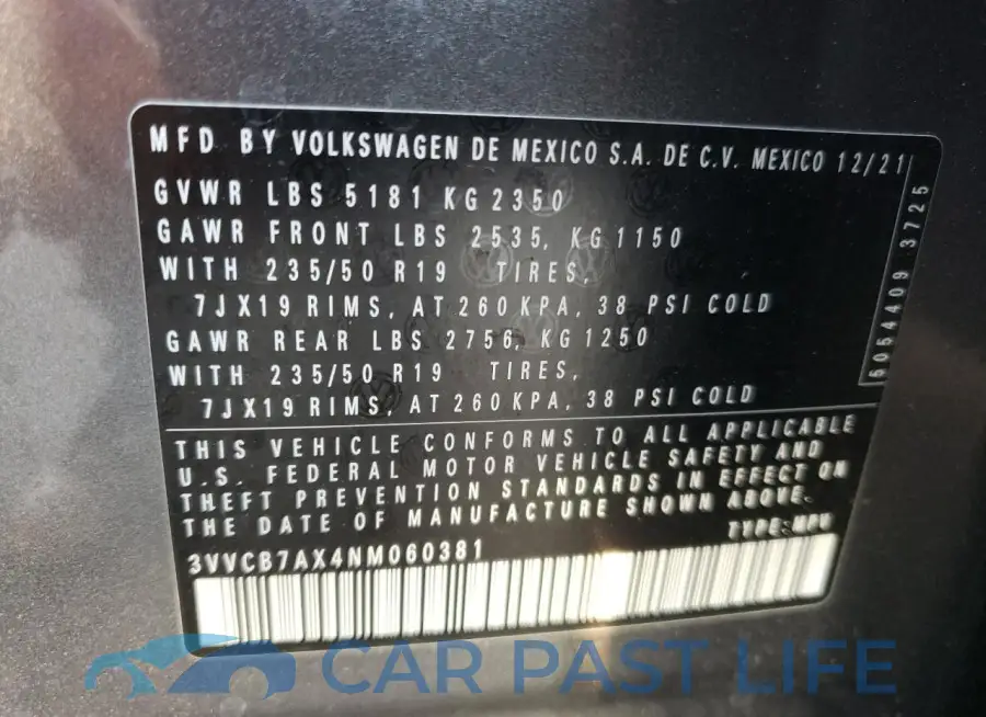 3VVCB7AX4NM060381# 13