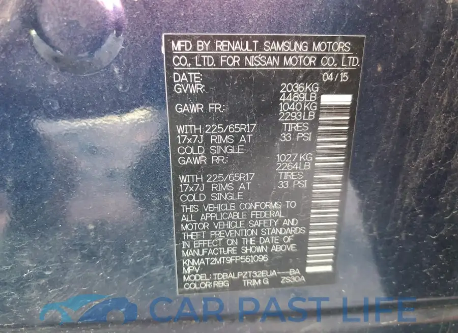 KNMAT2MT9FP561096# 12