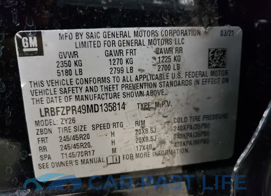 LRBFZPR49MD135814# 12