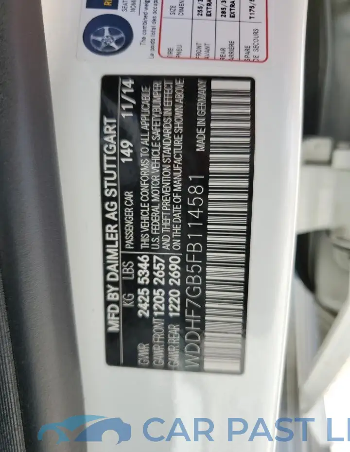 WDDHF7GB5FB114581# 12