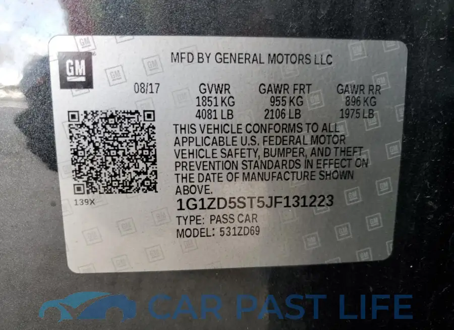 1G1ZD5ST5JF131223# 12