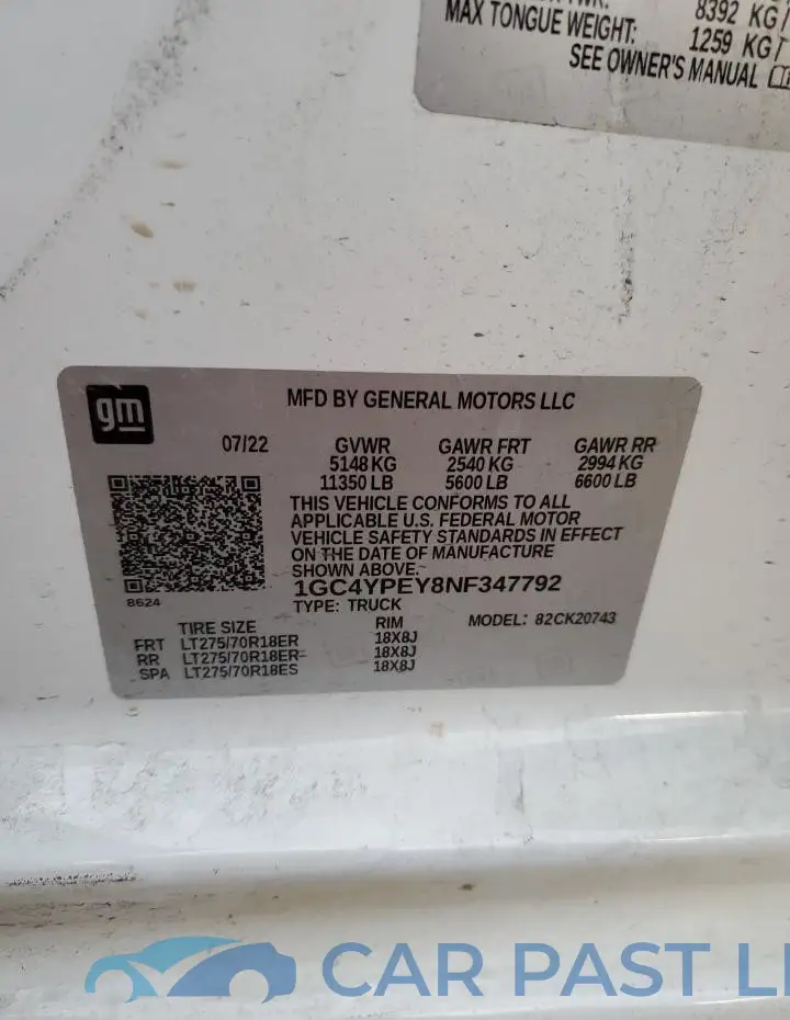 1GC4YPEY8NF347792# 12