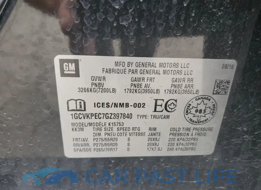 1GCVKPEC7GZ397840# 12