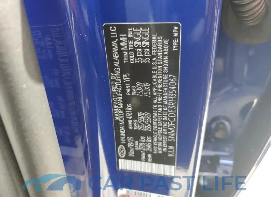 5NMJFCDE3RH354067# 12
