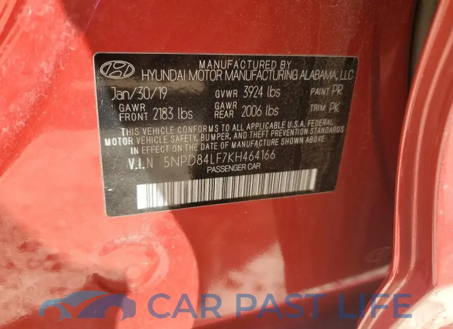 5NPD84LF7KH464166# 12