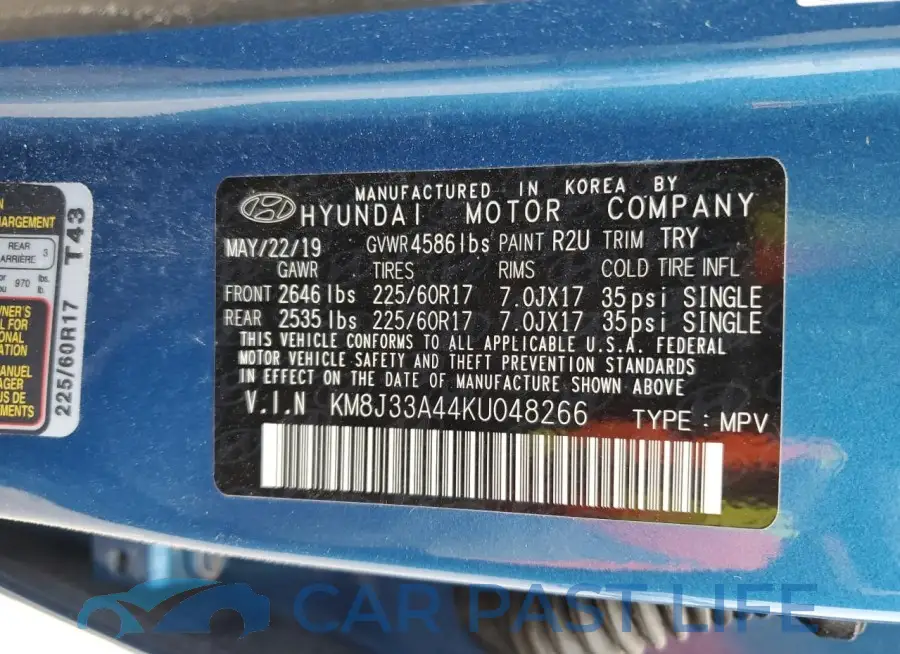 KM8J33A44KU048266# 12
