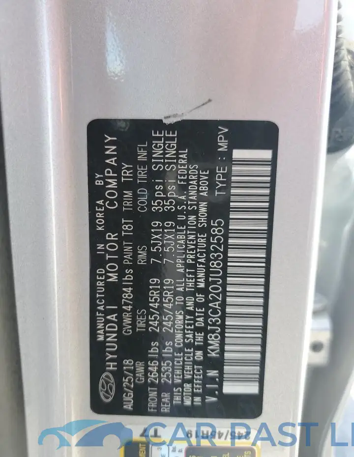 KM8J3CA20JU832585# 13
