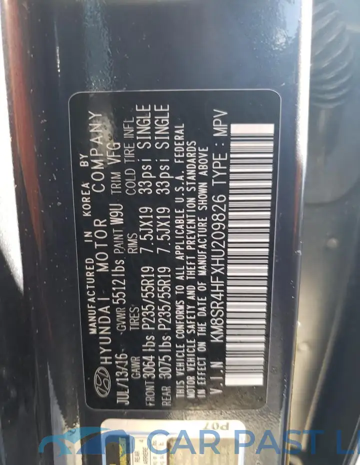 KM8SR4HFXHU209826# 13