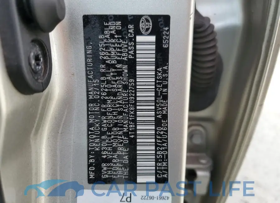 4T1BF1FK8FU922759# 12