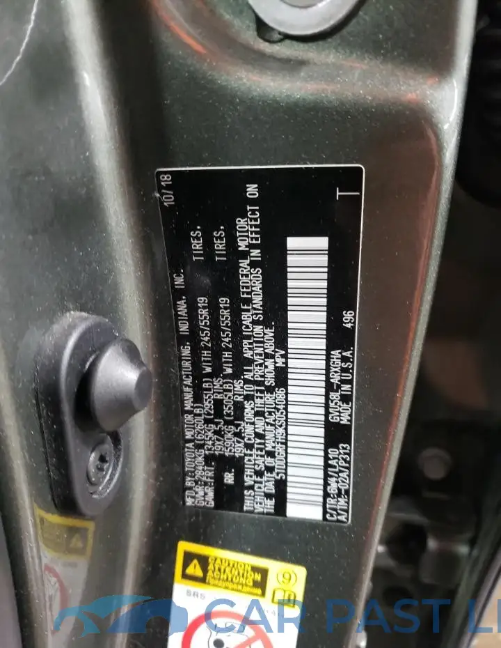 5TDDGRFH9KS054086# 13