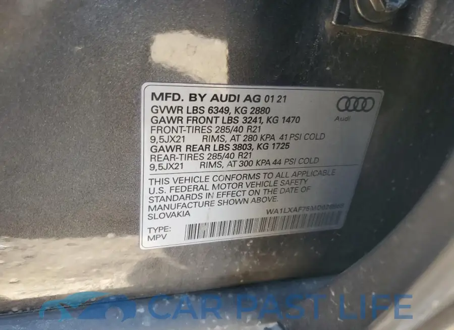 WA1LXAF75MD028968# 12