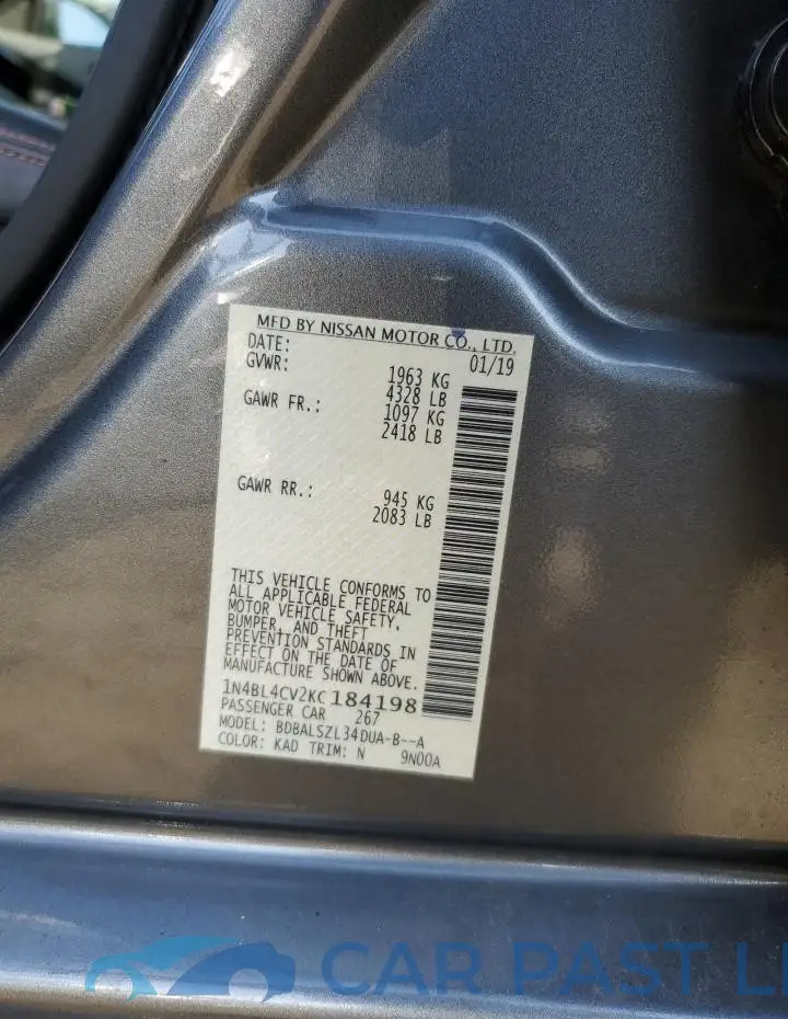 1N4BL4CV2KC184198# 12