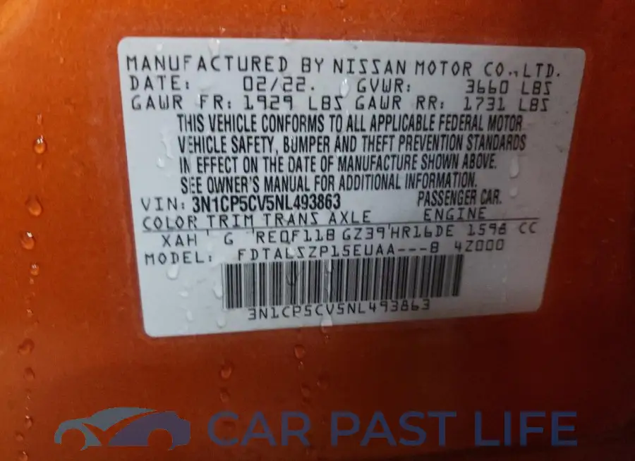 3N1CP5CV5NL493863# 12