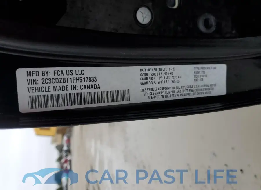2C3CDZBT1PH517833# 12