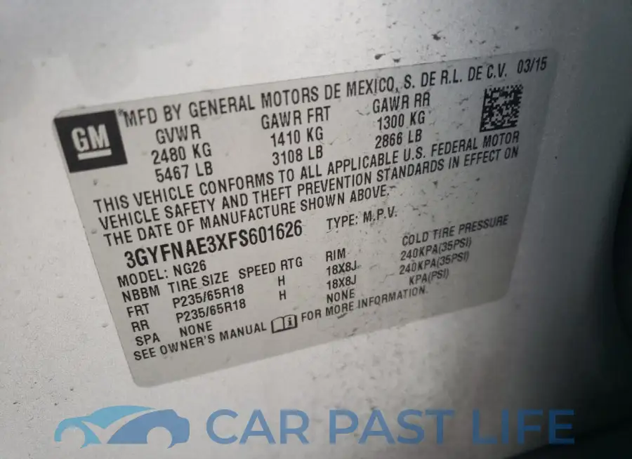 3GYFNAE3XFS601626# 13