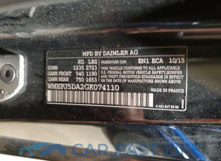 WMEFJ5DA2GK074110# 12