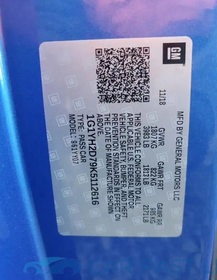 1G1YH2D79K5112616# 12